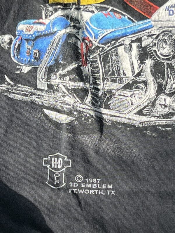 1990 Harley-Davidson 3D Emblem Tee - Image 3