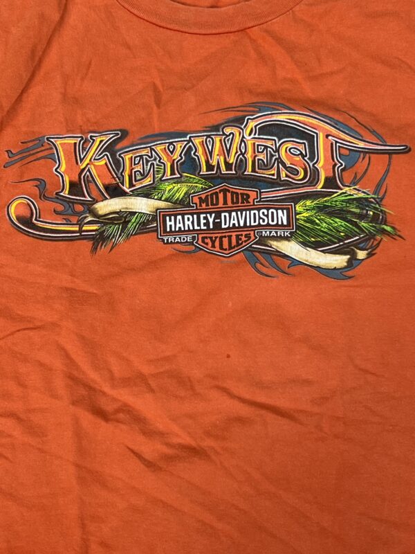 Vintage Harley-Davidson Orange “Key West” Shirt - Image 2