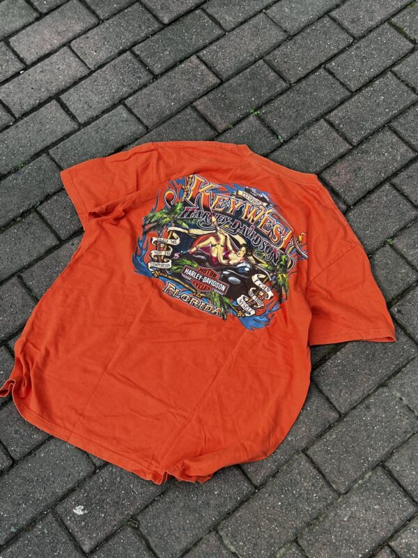Vintage Harley-Davidson Orange “Key West” Shirt - Image 4
