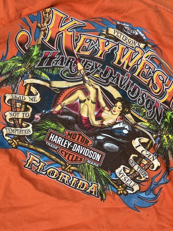 Vintage Harley-Davidson Orange “Key West” Shirt - Image 5